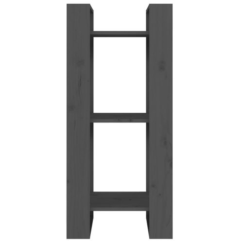  szürke tömör fenyőfa könyvszekrény/térelválasztó 41x35x91 cm