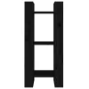 fekete tömör fenyőfa könyvszekrény/térelválasztó 41x35x91 cm