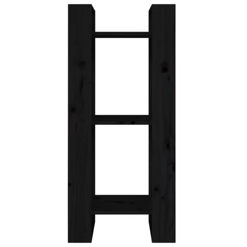  fekete tömör fenyőfa könyvszekrény/térelválasztó 41x35x91 cm