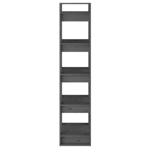  szürke tömör fenyőfa könyvszekrény/térelválasztó 41x35x160 cm