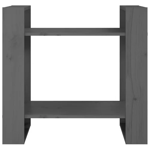  szürke tömör fenyőfa könyvszekrény/térelválasztó 60x35x57 cm