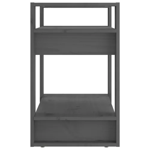  szürke tömör fenyőfa könyvszekrény/térelválasztó 60x35x57 cm