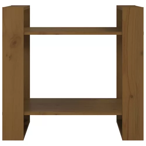  mézbarna tömör fenyőfa könyvszekrény/térelválasztó 60x35x57 cm