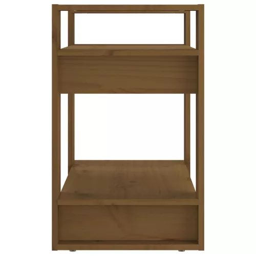  mézbarna tömör fenyőfa könyvszekrény/térelválasztó 60x35x57 cm