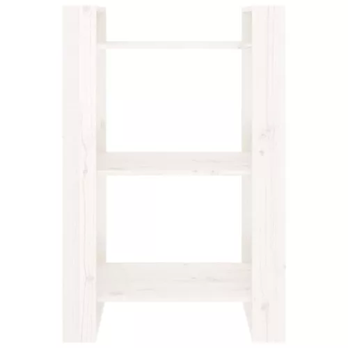  fehér tömör fenyőfa könyvszekrény/térelválasztó 60x35x91 cm