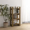  mézbarna tömör fa könyvszekrény/térelválasztó 60 x 35 x 125 cm