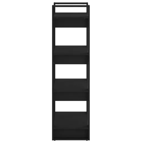  fekete tömör fa könyvszekrény/térelválasztó 60 x 35 x 125 cm