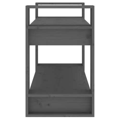  szürke tömör fenyőfa könyvszekrény/térelválasztó 80x35x56,5 cm