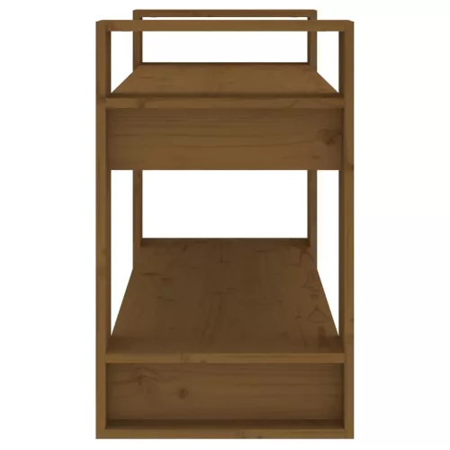  mézbarna tömör fa könyvszekrény/térelválasztó 80x35x56,5 cm