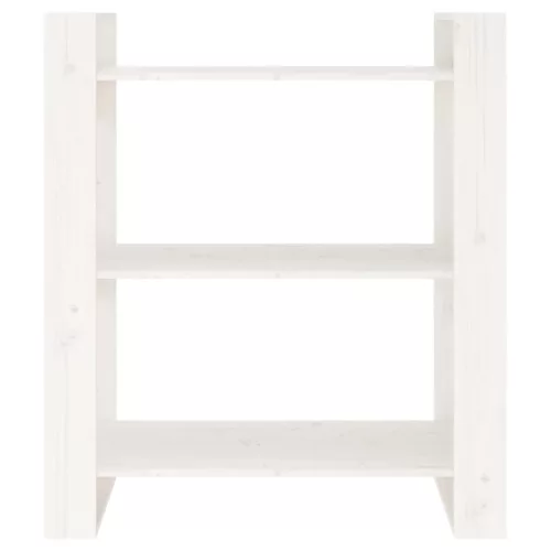  fehér tömör fenyőfa könyvszekrény/térelválasztó 80x35x91 cm