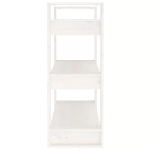  fehér tömör fenyőfa könyvszekrény/térelválasztó 80x35x91 cm