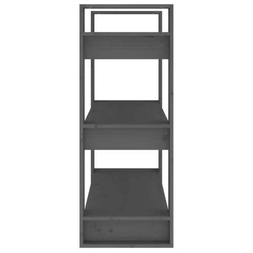  szürke tömör fenyőfa könyvszekrény/térelválasztó 80x35x91 cm