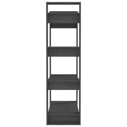  szürke tömör fenyőfa könyvszekrény/térelválasztó 80x35x125 cm