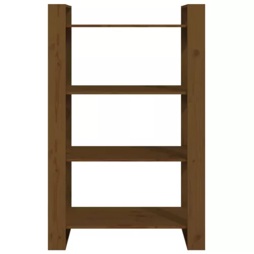  mézbarna tömör fenyőfa könyvszekrény/térelválasztó 80x35x125 cm