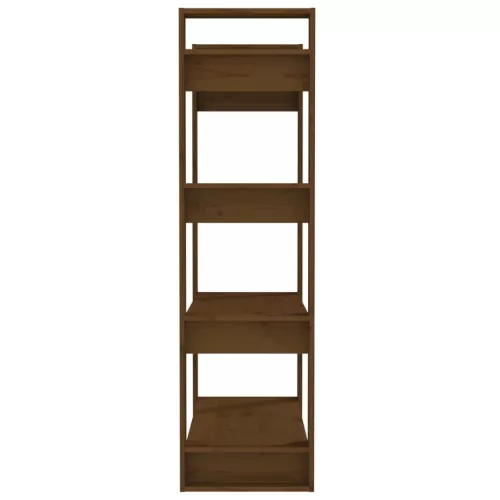  mézbarna tömör fenyőfa könyvszekrény/térelválasztó 80x35x125 cm