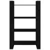  fekete tömör fenyőfa könyvszekrény/térelválasztó 80x35x125 cm