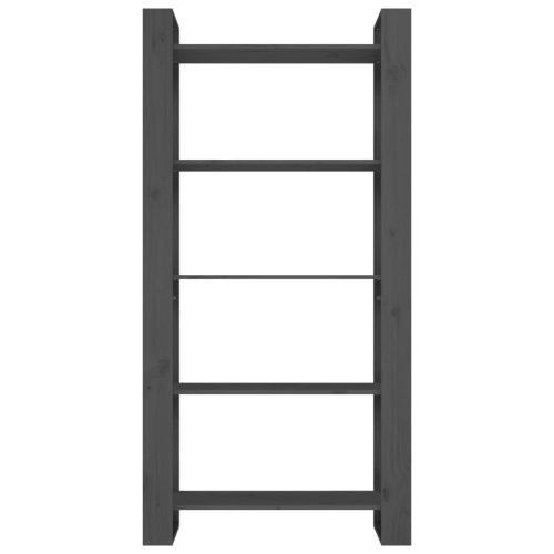  szürke tömör fa könyvszekrény/térelválasztó 80 x 35 x 160 cm