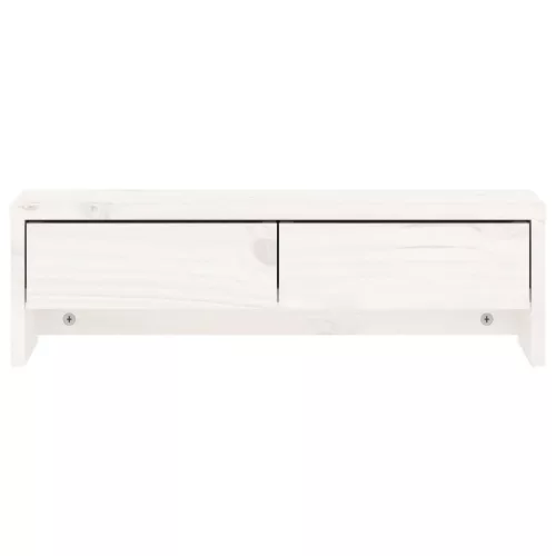  fehér tömör fenyőfa monitorállvány 50x27x15 cm