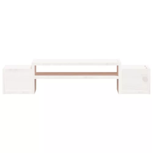  fehér tömör fenyőfa monitorállvány 70x27,5x15 cm