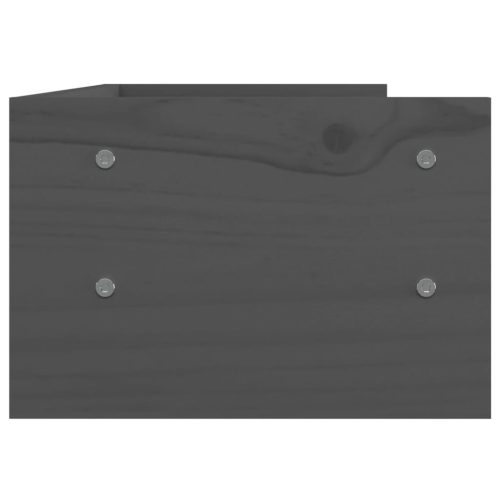  szürke tömör fenyőfa monitorállvány 50x24x16 cm