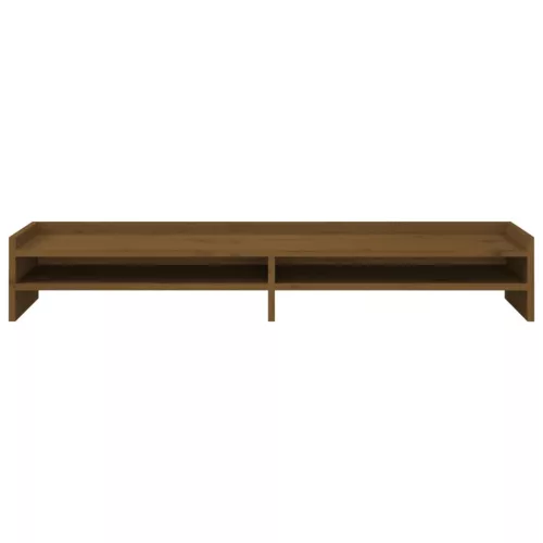  mézbarna tömör fenyőfa monitorállvány 100x24x16 cm