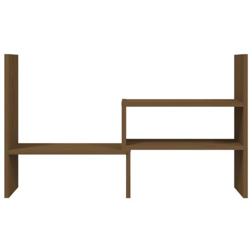  mézbarna tömör fenyőfa monitorállvány (39-72) x 17 x 43 cm