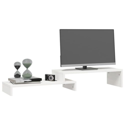  fehér tömör fenyőfa monitorállvány (52-101) x 22 x 14 cm