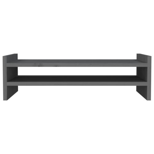  szürke tömör fenyőfa monitorállvány 50x27x15 cm