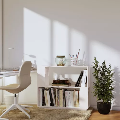  fehér tömör fenyőfa könyvszekrény/térelválasztó 80 x 25 x 70 cm