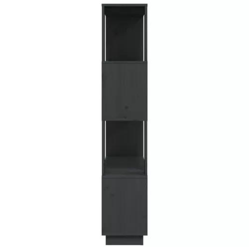  szürke tömör fenyőfa könyvszekrény/térelválasztó 80x25x132 cm