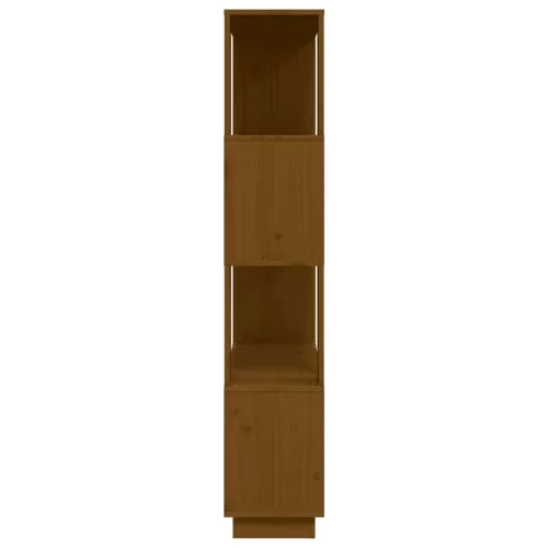  mézbarna tömör fenyőfa könyvszekrény/térelválasztó 80x25x132 cm