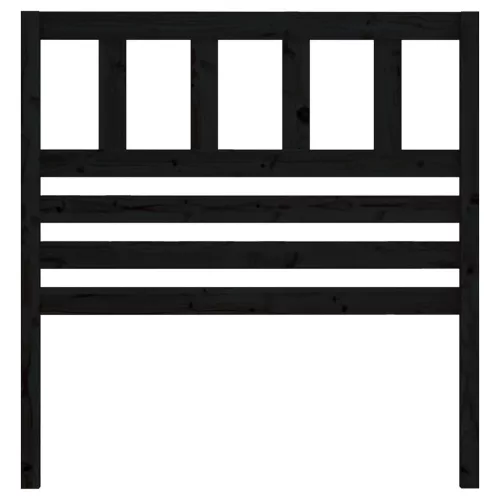  fekete tömör fenyőfa ágyfejtámla 96 x 4 x 100 cm