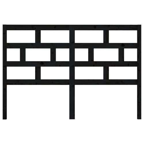  fekete tömör fenyőfa ágyfejtámla 156 x 4 x 100 cm