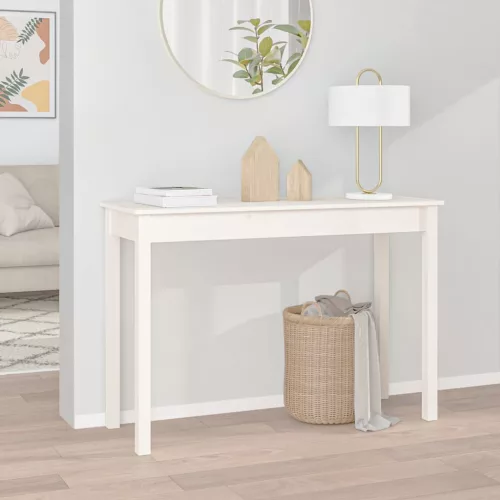  fehér tömör fenyőfa tálalóasztal 110 x 40 x 75 cm