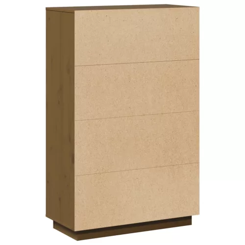  mézbarna tömör fenyőfa magasszekrény 74x35x117 cm