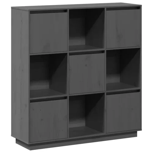  szürke tömör fenyőfa magasszekrény 110,5x35x117 cm
