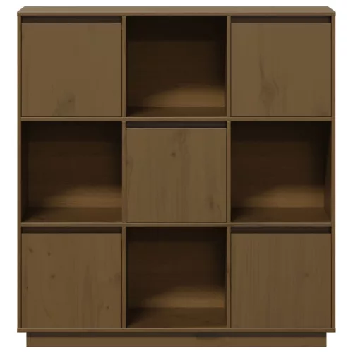  mézbarna tömör fenyőfa magasszekrény 110,5x35x117 cm