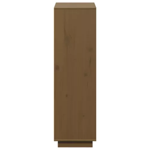  mézbarna tömör fenyőfa magasszekrény 110,5x35x117 cm