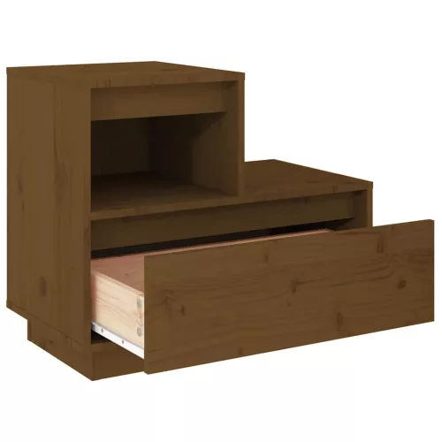  2 db mézbarna tömör fenyőfa éjjeliszekrény 60 x 34 x 51 cm