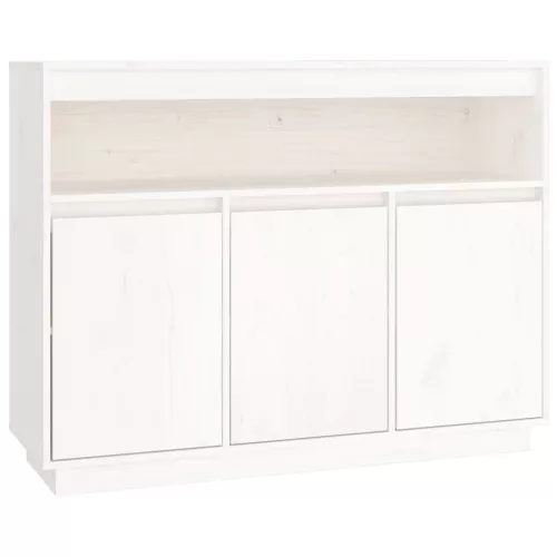  fehér tömör fenyőfa tálalószekrény 104,5x34x80 cm