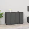  szürke tömör fenyőfa tálalószekrény 120x35x80 cm