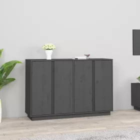  szürke tömör fenyőfa tálalószekrény 120x35x80 cm