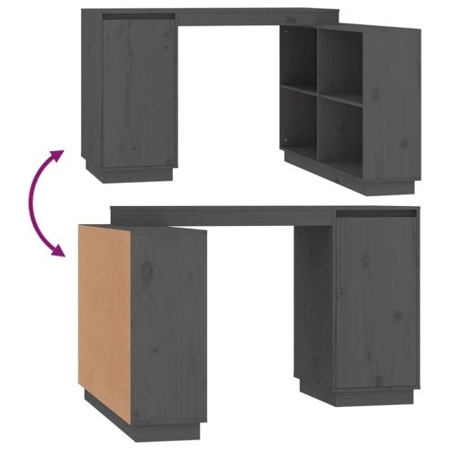  szürke tömör fenyőfa íróasztal 110x50x75 cm