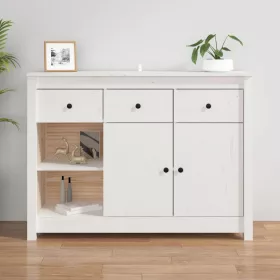  fehér tömör fenyőfa tálalószekrény 100x35x74 cm