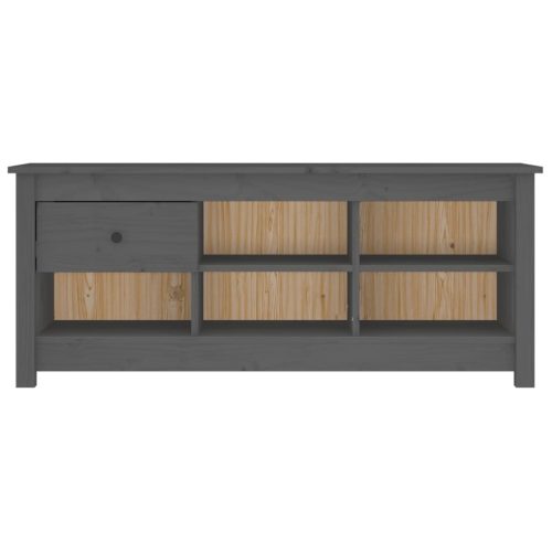 szürke tömör fenyőfa cipősszekrény 110 x 38 x 45,5 cm