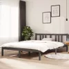  szürke tömör fa ágykeret 140x200 cm