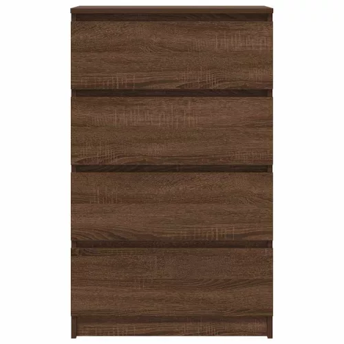  barna tölgyszínű szerelt fa tálalószekrény 60 x 35 x 98,5 cm