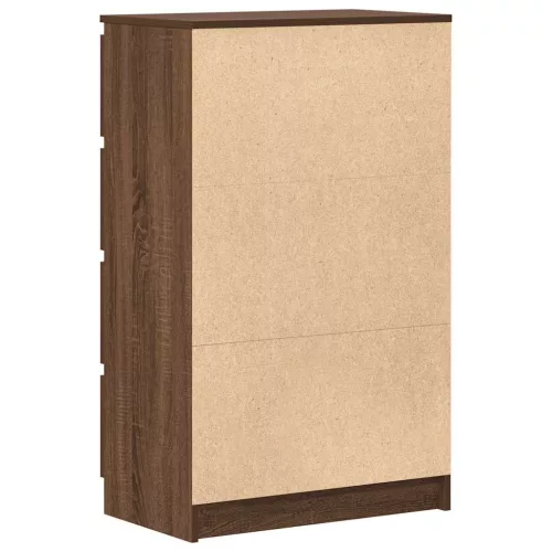  barna tölgyszínű szerelt fa tálalószekrény 60 x 35 x 98,5 cm