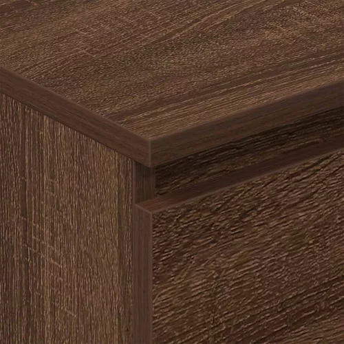  barna tölgyszínű szerelt fa tálalószekrény 60 x 35 x 98,5 cm