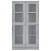  szürke sonoma színű szerelt fa vitrinszekrény 82,5x30,5x150 cm